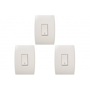 Kit C/3 - Conjunto Soprano Ilus 4X2 Branco Com Placa(1Cam...