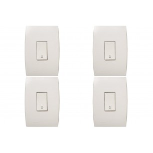 Kit C/4 - Conjunto Soprano Ilus 4X2 Branco Com Placa(1Cam...