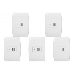 Kit C/5 - Conjunto Soprano Ilus 4X2 Branco Com Placa(1Par...