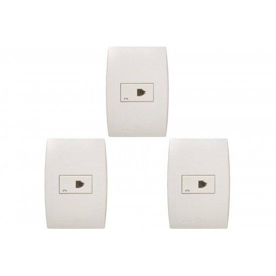 Kit C/3 - Conjunto Soprano Ilus 4X2 Branco Com Placa(1Rj1...