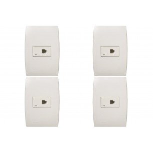 Kit C/4 - Conjunto Soprano Ilus 4X2 Branco Com Placa(1Rj1...