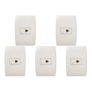 Kit 5 Unid. Conjunto Soprano Ilus 4X2 Branco Com Placa(1R...