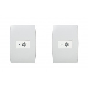 Kit C/2 - Conjunto Soprano Ilus 4X2 Branco Com Placa(1Tomada  ..