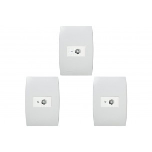 Kit C/3 - Conjunto Soprano Ilus 4X2 Branco Com Placa(1Tomada  ..