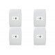 Kit C/4 - Conjunto Soprano Ilus 4X2 Branco Com Placa(1Tomada  ..