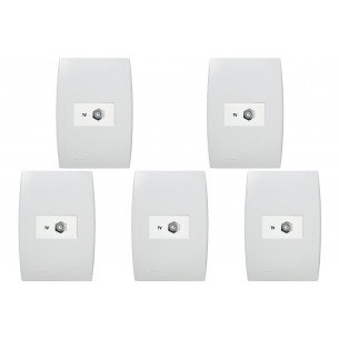 Kit 5 Unid. Conjunto Soprano Ilus 4X2 Branco Com Placa(1T...