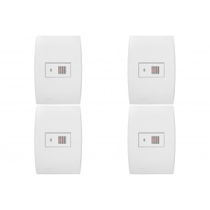 Kit C/4 - Conjunto Soprano Ilus 4X2 Branco Com Placa(Ciga...