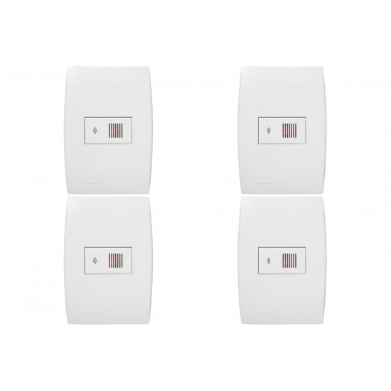 Kit C/4 - Conjunto Soprano Ilus 4X2 Branco Com Placa(Ciga...