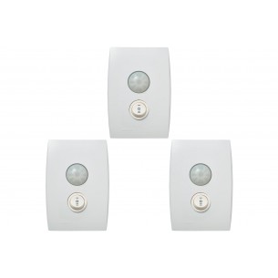 Kit C/3 - Conjunto Soprano Ilus 4X2 Branco Com Placa(Sens...