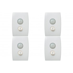 Kit C/4 - Conjunto Soprano Ilus 4X2 Branco Com Placa(Sens...