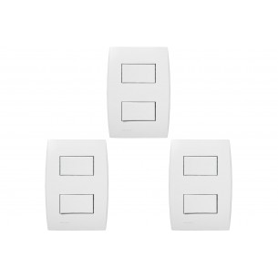 Kit C/3 - Conjunto Soprano Ilus 4X2 Branco Com Placa(1Sim...