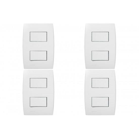 Kit C/4 - Conjunto Soprano Ilus 4X2 Branco Com Placa(1Sim...