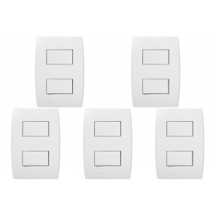 Kit C/5 - Conjunto Soprano Ilus 4X2 Branco Com Placa(1Sim...