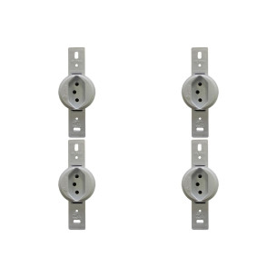 Kit C/4 - Conjunto Para Condulete Perlex Tomada 2 Polos +...