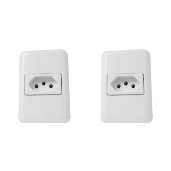 Kit C/2 - Sistema Perlex Branca (1 Tomada 20A) 3015Br