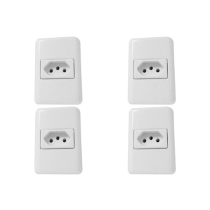 Kit C/4 - Sistema Perlex Branca (1 Tomada 20A) 3015Br