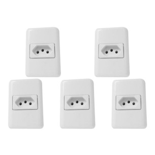 Kit C/5 - Sistema Perlex Branca (1 Tomada 20A) 3015Br