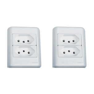Kit C/2 - Sistema Perlex Branca (2 Tomadas 10/20A) 3011/15Br