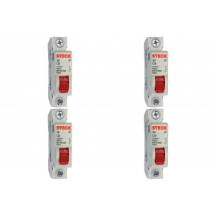 Kit C/4 - Disjuntor Steck Din Unipolar 25A Sd61 C Sdd61C25