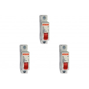 Kit C/3 - Disjuntor Steck Din Unipolar 32A Sd61 C Sdd61C32