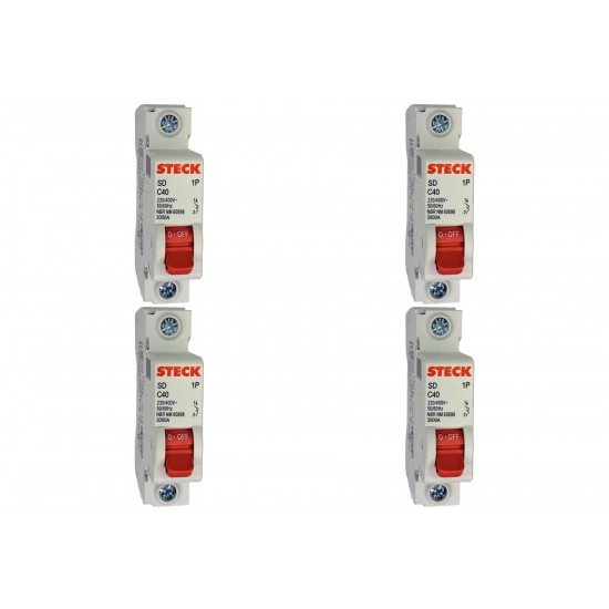 Kit C/4 - Disjuntor Steck Din Unipolar 40A Sd61 C Sdd61C40