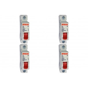Kit C/4 - Disjuntor Steck Din Unipolar 63A Sd61 C Sdd61C63
