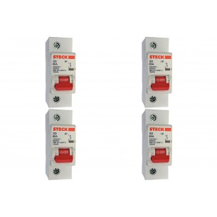 Kit C/4 - Disjuntor Steck Din Unipolar 80A Sd1 C Sdd1C80