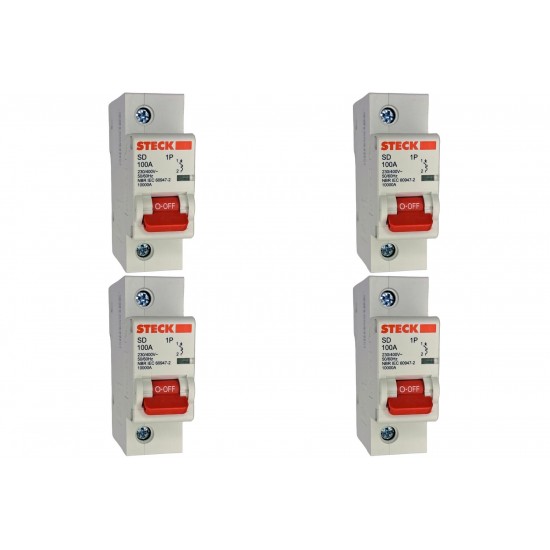 Kit C/4 - Disjuntor Steck Din Unipolar100A Sd1 C Sdd1C100