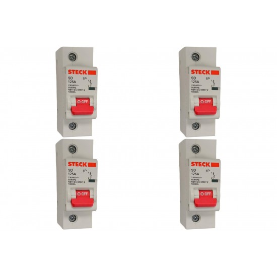 Kit C/4 - Disjuntor Steck Din Unipolar125A Sd1 C Sdd1C125
