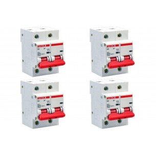 Kit C/4 - Disjuntor Steck Din Bipolar 80A Sd2 C Sdd2C80