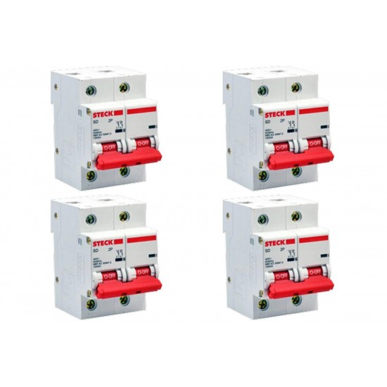 Kit C/4 - Disjuntor Steck Din Bipolar 80A Sd2 C Sdd2C80 Kit C/4 - Disjuntor Steck Din Bipolar 80A Sd2 C Sdd2C80