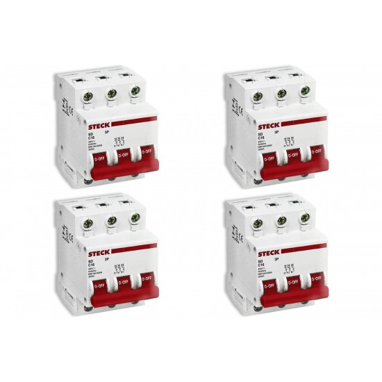 Kit C/4 - Disjuntor Steck Din Tripolar 25A Sd63 C Sdd63C25 Kit C/4 - Disjuntor Steck Din Tripolar 25A Sd63 C Sdd63C25