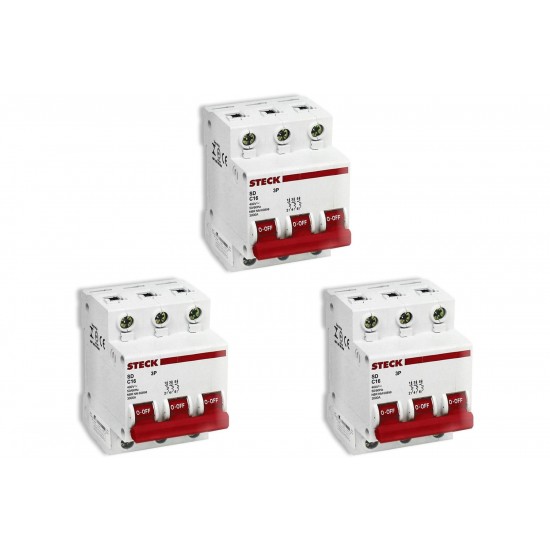 Kit C/3 - Disjuntor Steck Din Tripolar 40A Sd63 C Sdd63C40