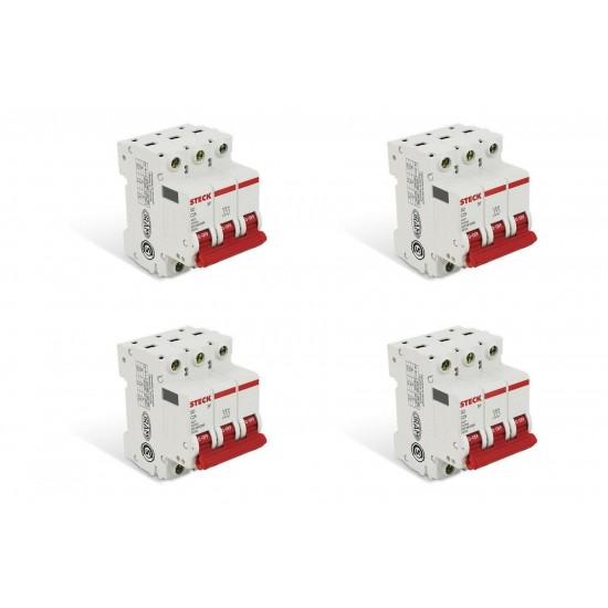 Kit C/4 - Disjuntor Steck Din Tripolar 70A Sd63 C Sd63C70 Kit C/4 - Disjuntor Steck Din Tripolar 70A Sd63 C Sd63C70