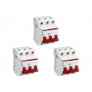 Kit C/3 - Disjuntor Steck Din Tripolar 80A Sd3 C Sdd3C80