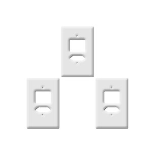 Kit C/3 - Placa Perlex Branca 4X2 (2 Saida+Tomada) 23Pl3It