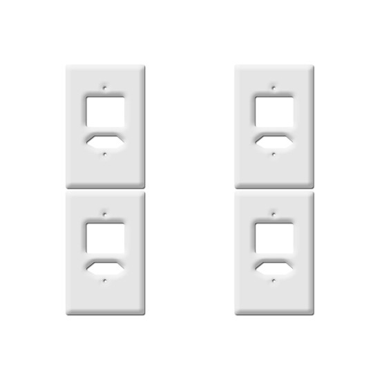 Kit C/4 - Placa Perlex Branca 4X2 (2 Saida+Tomada) 23Pl3It