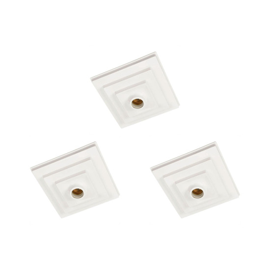Kit C/3 - Plafonier Pvc Pavilonis Quadrado Branco Soquete... Kit C/3 - Plafonier Pvc Pavilonis Quadrado Branco Soquete...
