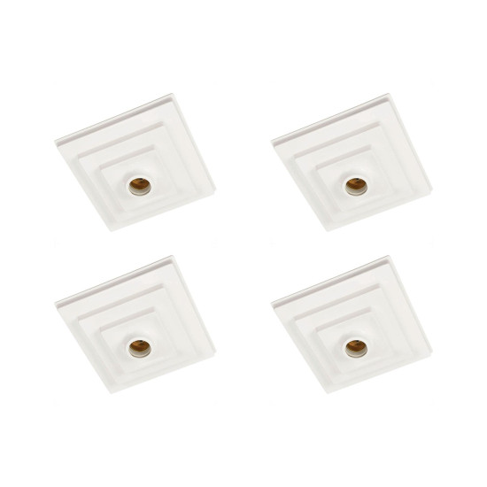 Kit C/4 - Plafonier Pvc Pavilonis Quadrado Branco Soquete...