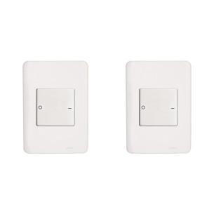 Kit C/2 - Conjunto Perlex Aros 4X2 Branco Com Placa(1Bipo...