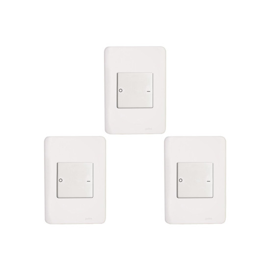 Kit C/3 - Conjunto Perlex Aros 4X2 Branco Com Placa(1Bipo...