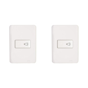 Kit C/2 - Conjunto Perlex Aros 4X2 Branco Com Placa(1Camp...