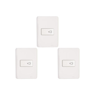 Kit C/3 - Conjunto Perlex Aros 4X2 Branco Com Placa(1Camp...
