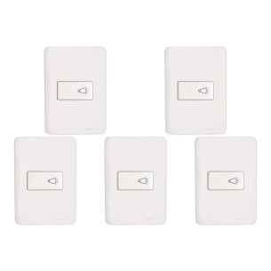 Kit C/5 - Conjunto Perlex Aros 4X2 Branco Com Placa(1Camp...