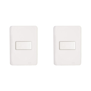 Kit C/2 - Conjunto Perlex Aros 4X2 Branco Com Placa(1Para...