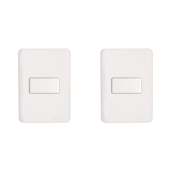 Kit C/2 - Conjunto Perlex Aros 4X2 Branco Com Placa(1Para...