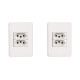 Kit C/2 - Conjunto Perlex Aros 4X2 Branco Com Placa(2Toma...