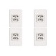 Kit C/4 - Conjunto Perlex Aros 4X2 Branco Com Placa(2Toma...