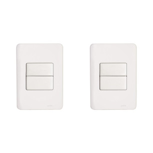Kit C/2 - Conjunto Perlex Aros 4X2 Branco Com Placa(2Simp...