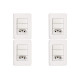 Kit C/4 - Conjunto Perlex Aros 4X2 Branco Com Placa(2Simp...